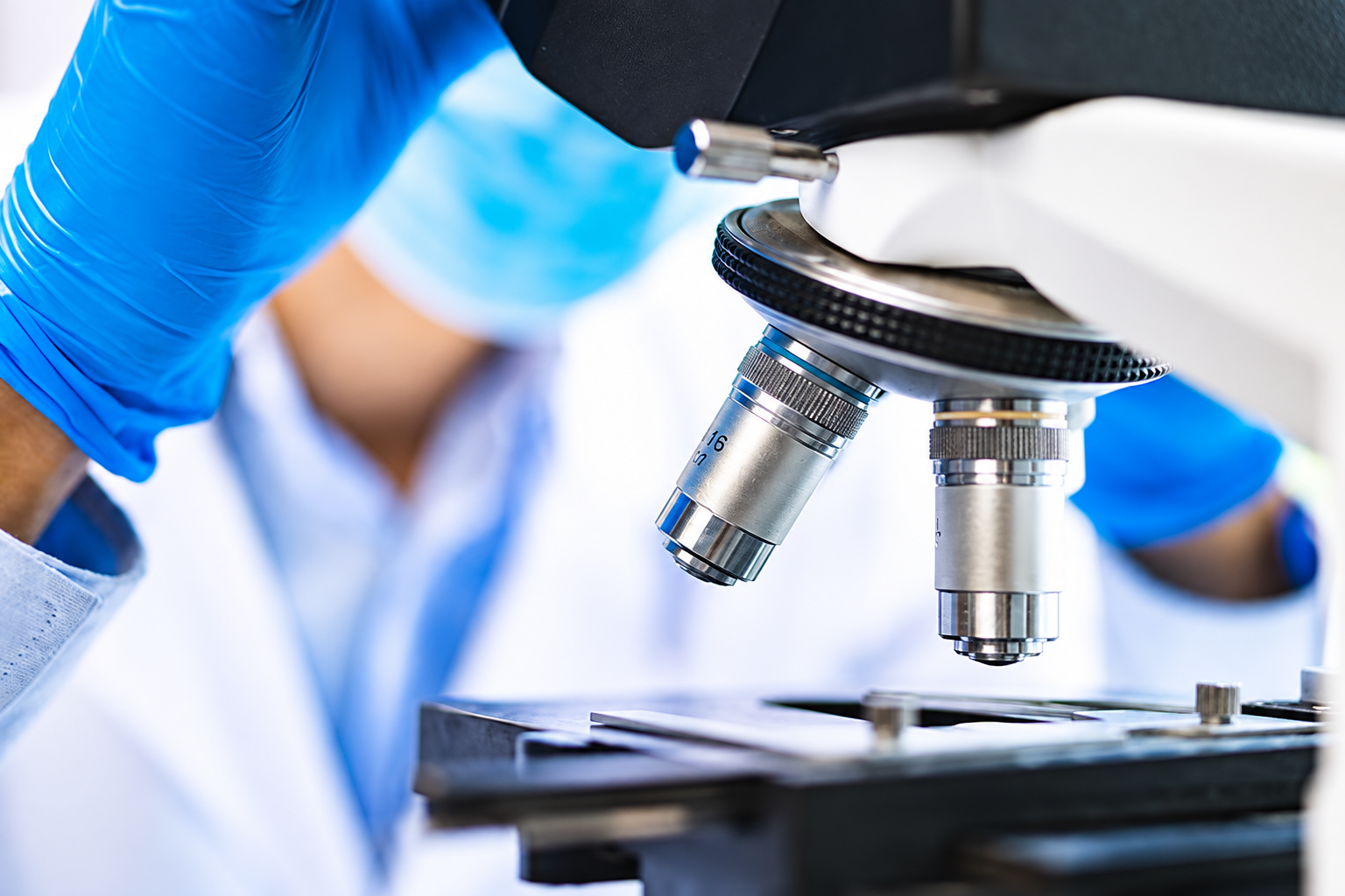 Microscope used for hospital pathology and laboratory services